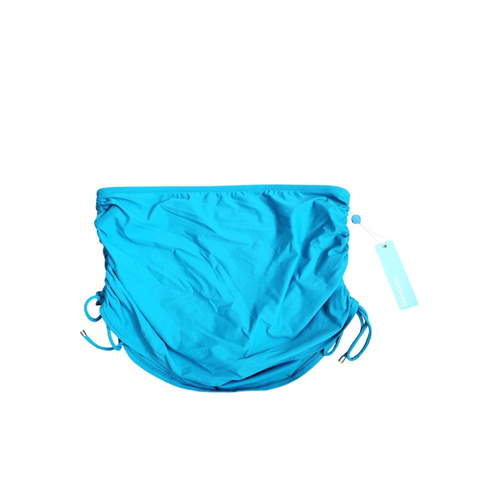 Birdsong Bondi Blue Ruched Swim Skirt Bikini Bottom S20156 Turquoise Large NWT